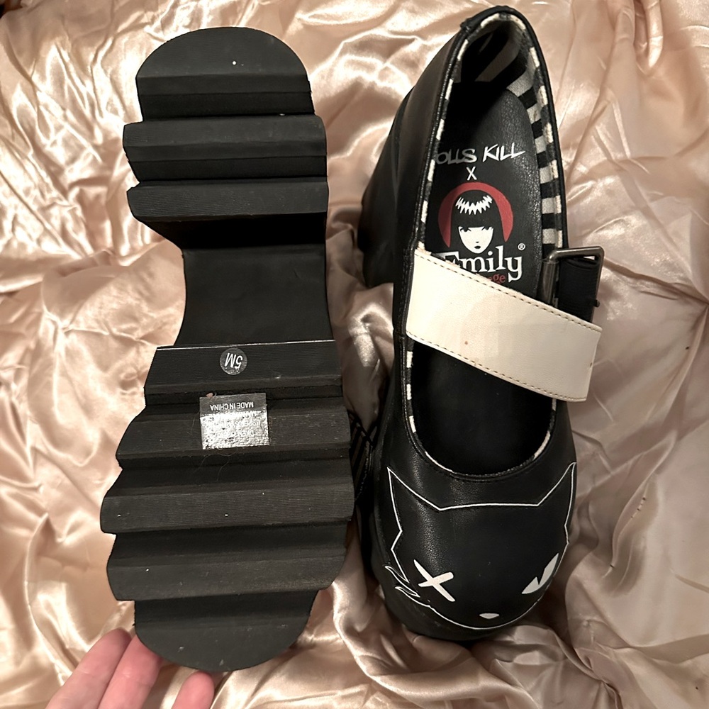 Dolls Kill x Emily The Strange Platform Mary Janes - Picture 2 of 5